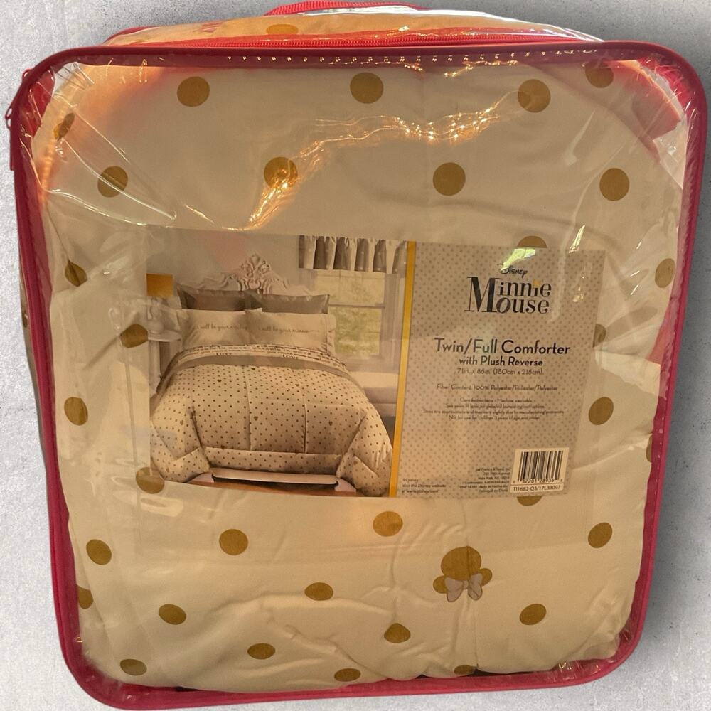 Disney Minnie Mouse Gold Dots Twin/Full Reversible Comforter
